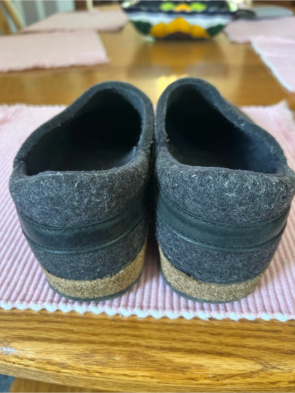 Haflinger Grizzly GZH Clogs - Felted Wool Slippers - Graphite - EU40 - Unisex